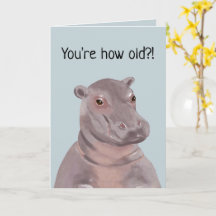 Illustration drôle Hippo Anniversaire personnalisé