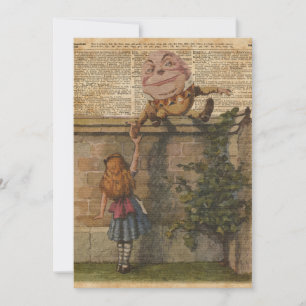 Carte Illustration du livre Vintage Humpty Dumpty & Alic