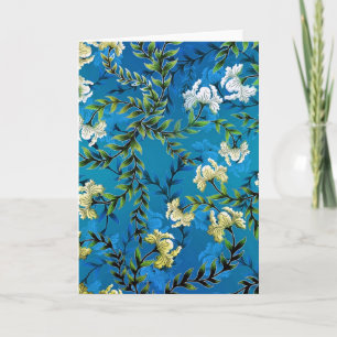 Carte Illustration du motif Floral bleu vintage