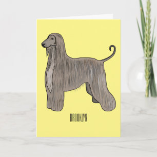 Carte Illustration d'un chien hound afghan