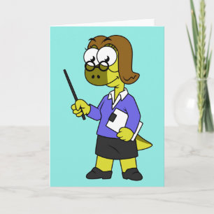 Carte Illustration D'Un Enseignant Pachycéphalosaure.