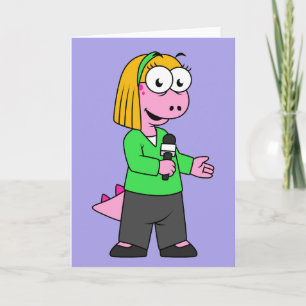 Carte Illustration D'Un Journaliste D'Allosaurus News.