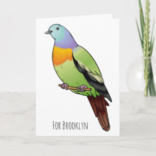 Carte Illustration d'un pigeon à cou rose