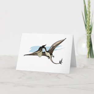 Carte Illustration D'Un Pteranodon Dinosaure.