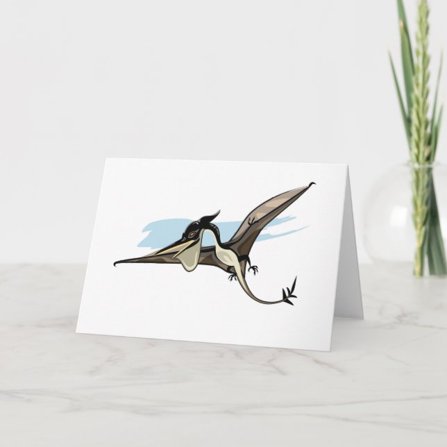 Carte Illustration D'Un Pteranodon Dinosaure. (Devant)