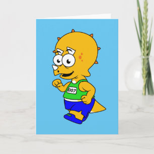 Carte Illustration D'Un Tricératops Runner.