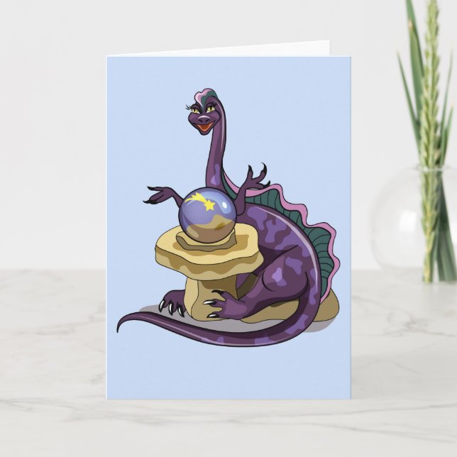 Carte Illustration D'Un Vendeur Fortune Plateosaurus. (Devant)