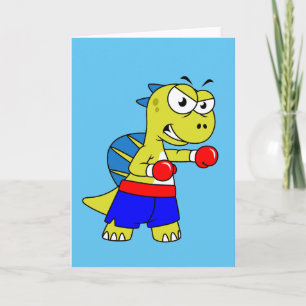 Carte Illustration D'Une Boxe De Spinosaurus.