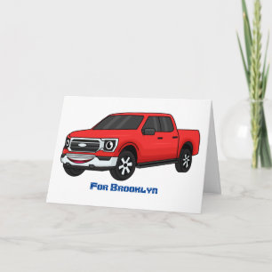 Carte Illustration d'une camionnette rouge mou