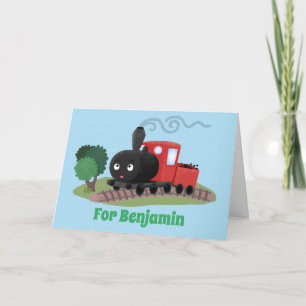 Carte Illustration d'une locomotive à vapeur mûre