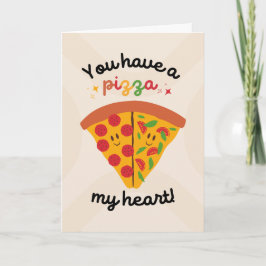 Carte Illustration d'une pizza mignonne d'anniversaire