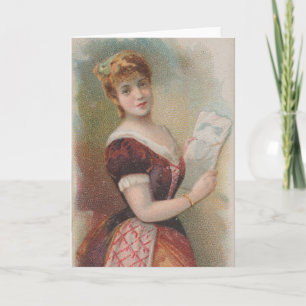 Carte Illustration élégante antique de la Saint-Valentin