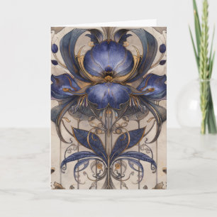 Carte Illustration Fleur Type Iris Whimsical Bonjour