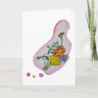Carte Illustration florale d'une succulente à l'aquarell