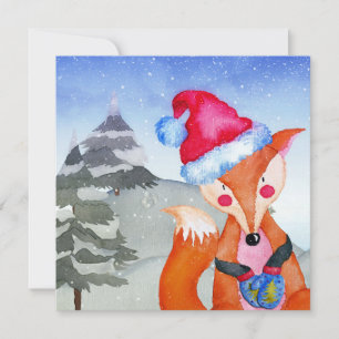Carte Illustration Fox Forest Woodland Friends