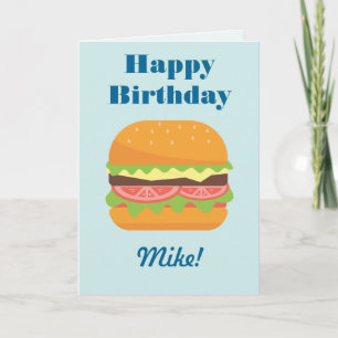 Carte Illustration Hamburger Joyeux anniversaire
