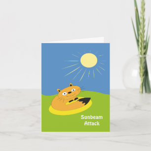 Carte Illustration humoristique de chat introverti confo