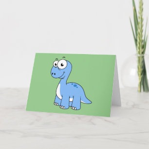 Carte Illustration Mignonne D'Un Brontosaurus.