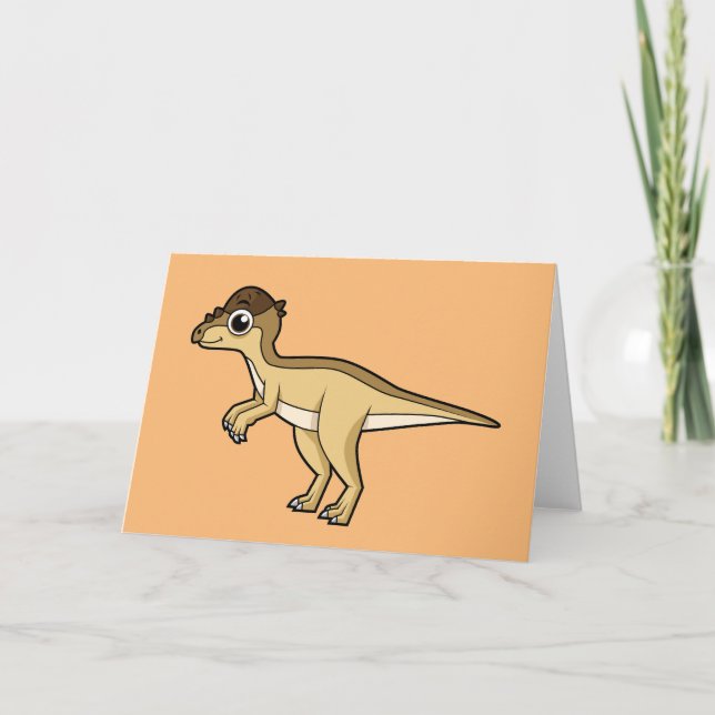 Carte Illustration Mignonne D'Un Pachycéphalosaure Dinos (Devant)