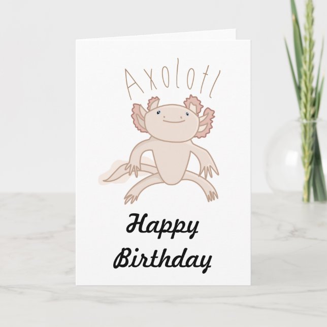 Carte Illustration numérique Axolotl, animal mignon (Devant)