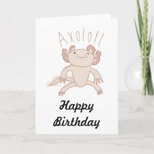 Carte Illustration numérique Axolotl, animal mignon