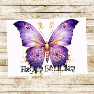 Carte Illustration papillon gothique Joyeux Anniversaire