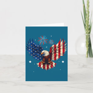 Carte Illustration patriotique de l'aigle chauve du 4 ju