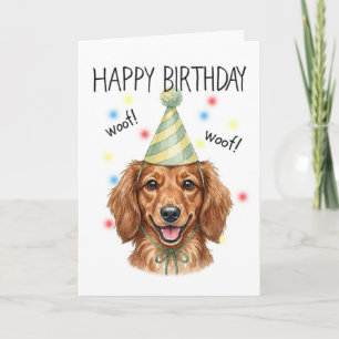 Carte Illustration personnalisée d'anniversaire de dachs