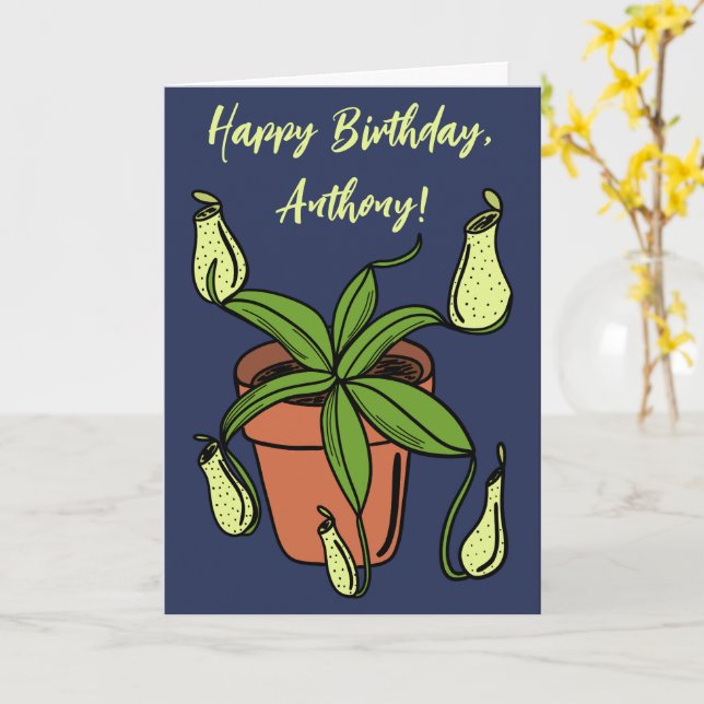 Carte Illustration personnalisée du Plante Nepenthes Pit (Fleur jaune)