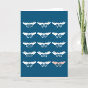 Carte Illustration stylish Vintage Bleu Papillon