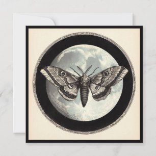 Carte Illustration Vintage de la lune et de la lune