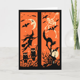 Carte Illustration vintage de silhouette de Halloween