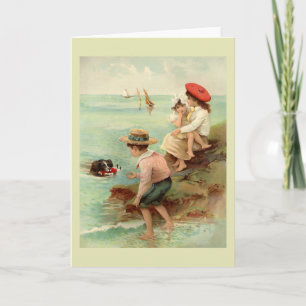 Carte Illustration Vintage du bord de mer