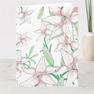 Carte Illustration White Lilies