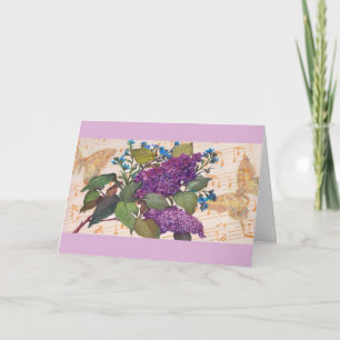 Carte Illustré Papillon Lilac Magique Anniversaire