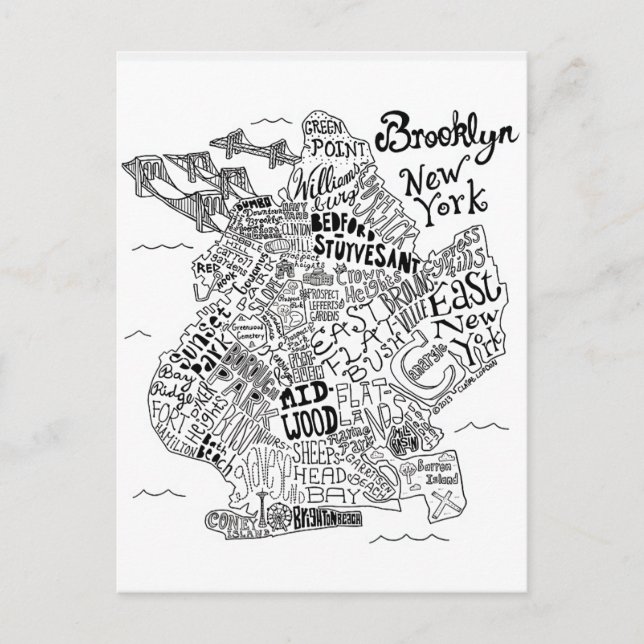 Carte illustrée Brooklyn (Devant)