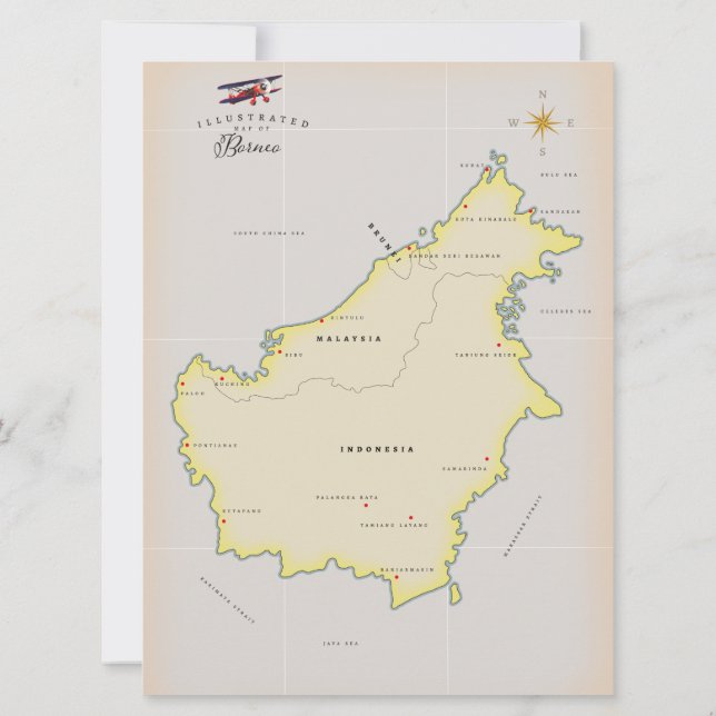 Carte illustrée de Bornéo (Dos)