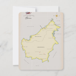 Carte illustrée de Borneo