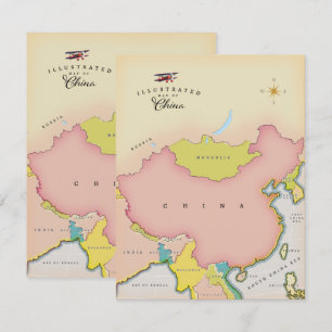 Carte illustrée de Chine