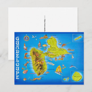 Carte illustrée de Gaudeloupe en carte postale