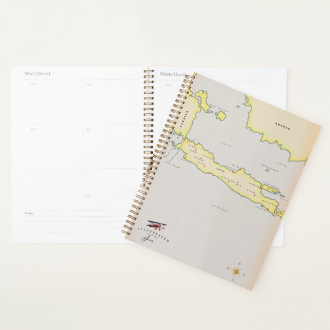 Carte illustrée de Java. (Devant avec enveloppe)