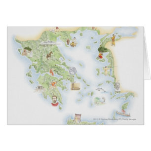 Carte illustrée de la Grèce antique