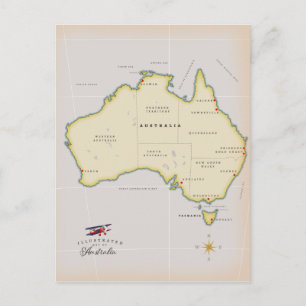 Carte illustrée de l'Australie