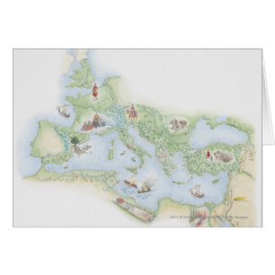 Carte illustrée de l'empire romain