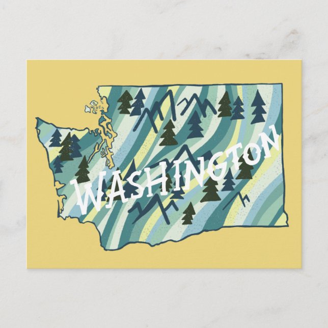 Carte illustrée de l'État de Washington (Devant)
