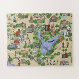 Carte illustrée de Oakland, Lake Merritt Puzzle