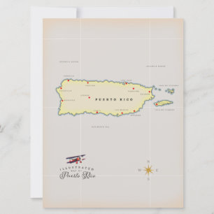 Carte illustrée de Porto Rico.