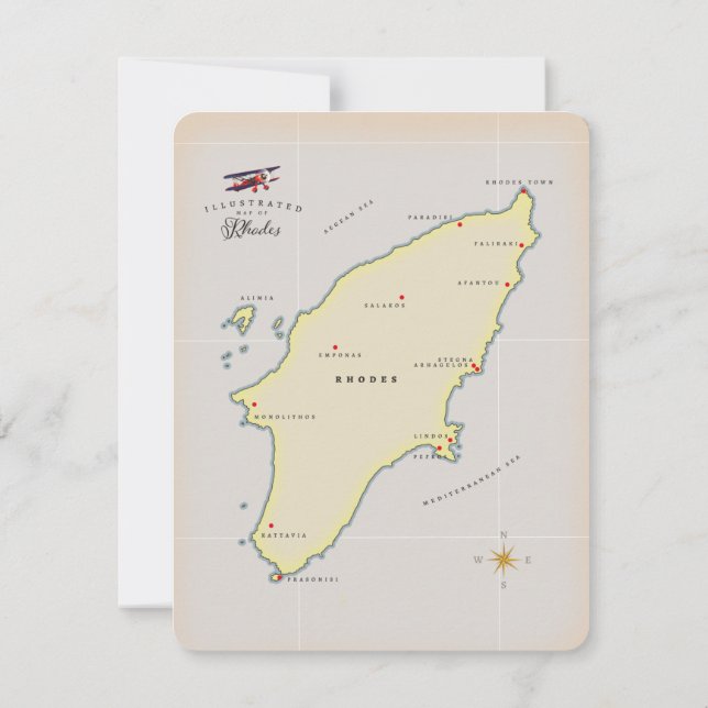 Carte illustrée de Rhodes. (Dos)