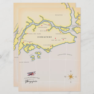 Carte illustrée de Singapour