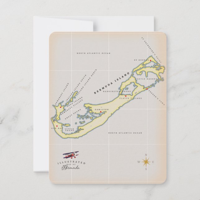 Carte illustrée des Bermudes (Dos)